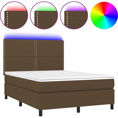 Maison Exclusive - Sommier à lattes de lit matelas et LED Marron foncé 140x190 cm (1/5)
