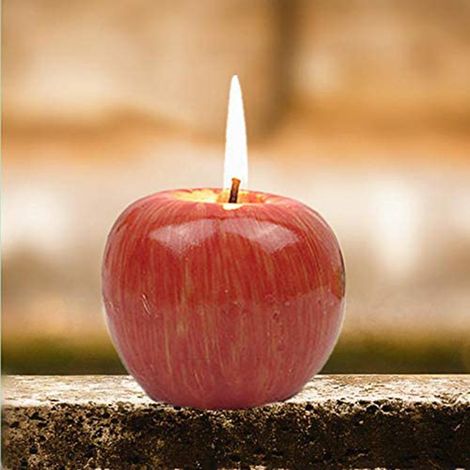 Bougies décoratives en forme de pomme, bougies té luminaire pour décoration maison, centre de table, anniversaire, Noël, fête (1/2)