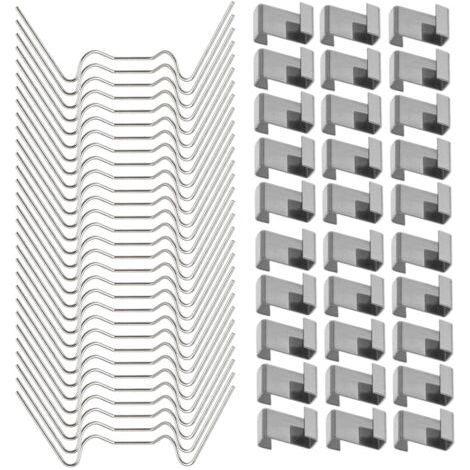 100 Pcs Clips de Fixation pour vitre de Verre à Effet de Serre en Acier Inoxydable (avec 50 Clips de Fil W pour vitrage en Serre et 50 Clips de chevauchement en Z pour vitrage de Serre) (1/5)