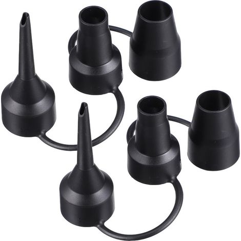 Buse de Gonflage Universelle en Plastique Noir - Lot de 3 Embouts Amovibles pour Pompe Électrique - Accessoires Portables pour Matelas Gonflable et Bouée de Piscine (1/5)