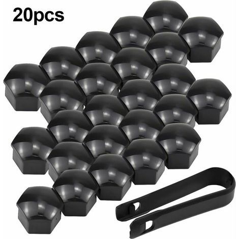 Radmutternabdeckung, 17-mm-Schraubenmutternabdeckung, 20-mm-Mutternabdeckung, Radbolzenmutternabdeckung, Schraubenabdeckung, schwarze Sechskantmutternabdeckung (1/5)