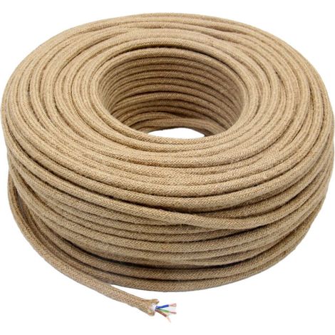 Câble électrique de 10 mètres, câble d'éclairage en lin à 2 conducteurs, câble en cuivre vintage, câble tressé industriel pour lampes suspendues DIY (1/5)