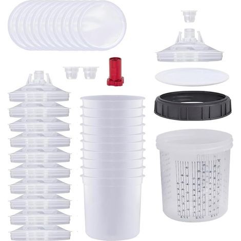 Gobelet mélangeur pour pistolet à peinture, gobelet mélangeur pour résine époxy pour laboratoire, art, automobile (600 ml) (1/5)