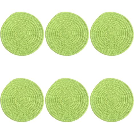 Sous-Verre Absorbant Tissé Main - Coton Bio - Résistant à la Chaleur - Pour Table et Comptoir - Lot de 6 (1/5)