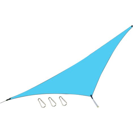 Toldo triangular parasol fabricado en poliéster 210T impermeable PU2000, de 4 m de largo, resistente a los rayos UV, con anillas en D y cuerdas – para terraza, jardín y actividades al aire libre. (1/4)
