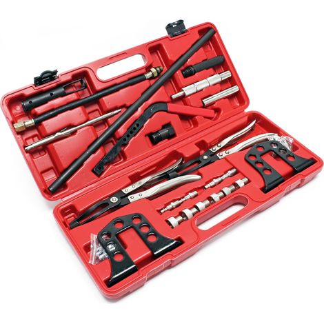 Wiltec – Kit compresseur de ressort de soupape 25 pièces – Pour moteurs essence et diesel OHC/OHV – Coffret en plastique – Montage et démontage faciles