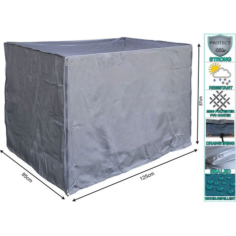 Gitterbox Abdeckung 125x85x87cm Grau Schutzhülle Abdeckplane