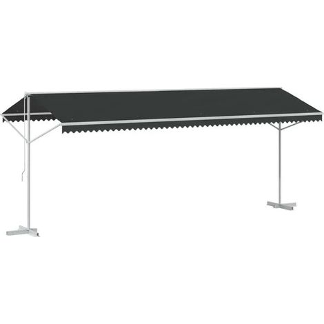 Auvent autoportant, gris anthracite, 6 x 3 mètres, fibre de polyester. (1/5)