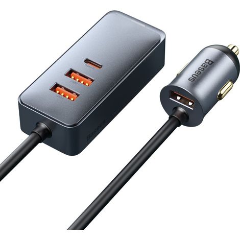 Autoladegerät 3x USB / USB Type C 120W PPS Quick Charge Power Delivery grau (1/5)