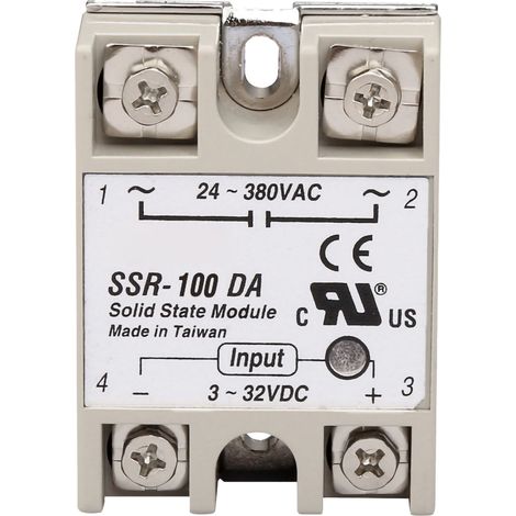 Relais statique monophasé sans bruit, sans étincelle, module SSR 100DA pour régulation de puissance industrielle. (1/5)