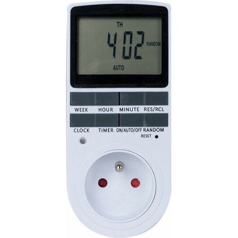 Programmateur Prise Électrique, Minuteur Prise Électrique Hebdomadaire avec 10 Programmes, Prise Programmable 24H/7J avec LCD Écran(1 PCS) (1/5)