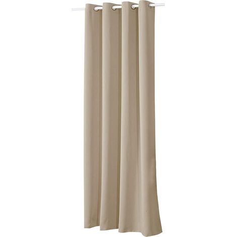 WOLTU 1 pièce Rideau occultant à œillets pour fenêtre Porte, Thermique Isolant, 135x175cm, Sable VH5879sd