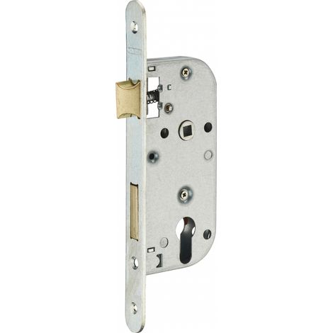 THIRARD - Lot de 50 boitiers de serrures encastrables à cylindre pour porte d'entrée, axe 40mm, bouts ronds, zingué, sans gâche - THIRARD (1/2)