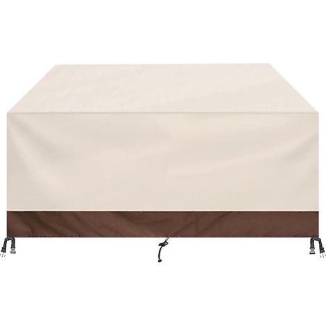 Waterproof Garden Furniture Cover, 420D Oxford Fabric Furniture Cover, for Patio Tables, Chairs, Outdoor Use, etc. - Beige + Coffee, 147x83x79cm (1/4)
