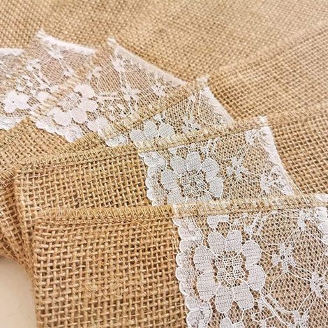 couverts en toile de jute lot de 24 11x21 cm table (1/4)
