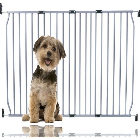 Bettacare Eco Screw Fit Pet Gate, Grey, 130cm - 140cm, Screw Fitted Dog Gate, Safety Gate for Puppy