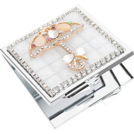 Miroir De Maquillage Double Face Pliable Miroir Portable Pratique Et Délicat Outil De Maquillage pour Fille Et Voyage