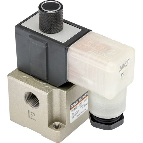 Vanne de contrôle pneumatique SMC série VT317 fonction 3/2, Ressort/Bobine, G 1/4, 24V c.c. ( Prix pour 1 )