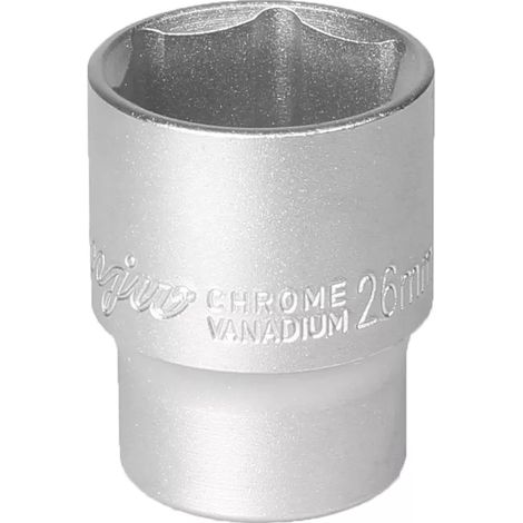 Steckschlüssel 1/2 Zoll, 6-Winkel, 26 mm, Chrom-Vanadium-Stahl (CRV)