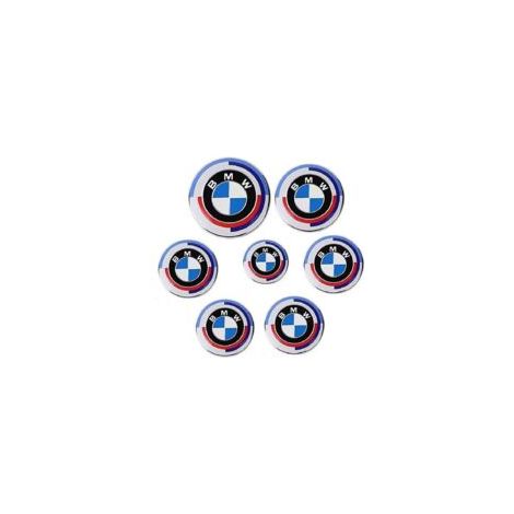 Aplicable al logotipo de 7 piezas del automóvil BMW, logotipo delantero y trasero exclusivo de edición limitada del 50 aniversario - Crezuo