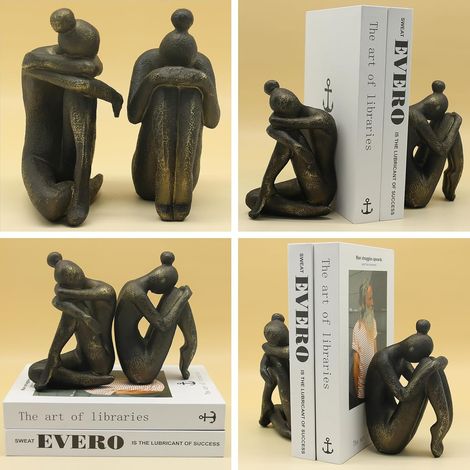 Serre-livres Berserk JeiibrZui - Petit - Lot de 2 - Statuette Drachendoder en résine - Noir/Gris - Décoration anime pour bureau, bibliothèque et salle de jeux