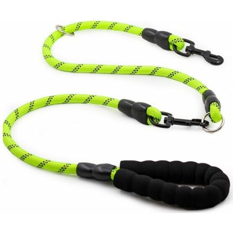 Double Laisse pour Chien/Séparateur de laisses pour Deux Chiens / Aucun embrouillement/Corde d'escalade/Convient aux Petits, Moyens et Grands Chiens/Vert (1/3)