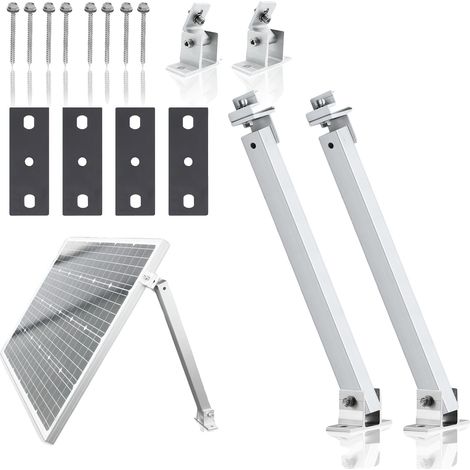 Supports de montage inclinés pour panneaux solaires, angles ajustables, construction en métal durable, 2pcs (1/2)