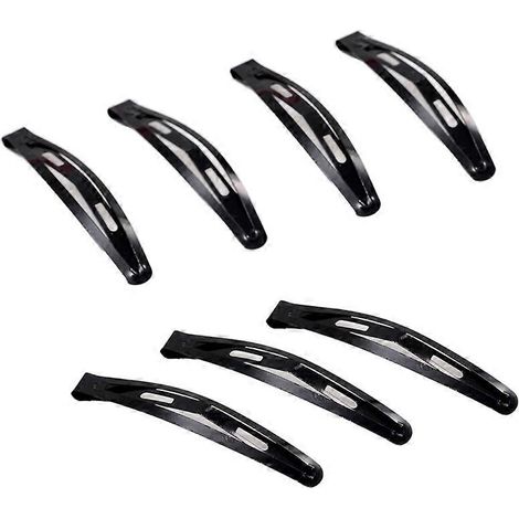 20 große schwarze Metall-Haarspangen mit Schnappverschluss, 78 mm, zum Selbermachen (1/5)