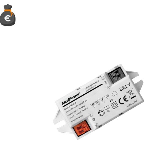 Alcapower Alimentatore Switching per Illuminotecnica 12W 12V 1A IP20, Compatto e Protetto da Sovraccarico, Sovratensione e Cortocircuito 12W1A