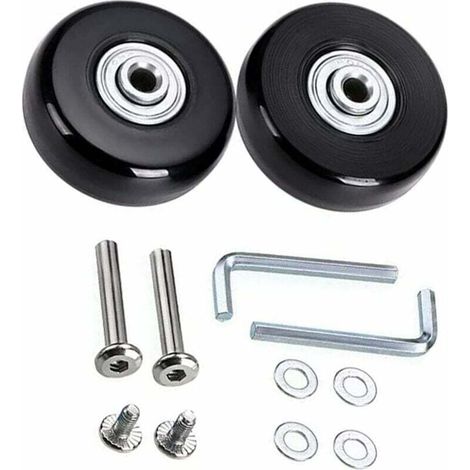 Ersatz-Kofferrollen 45 mm – Universelles, geräuscharmes Gummirollen-Set mit Drehgelenk für Gepäck und Koffer