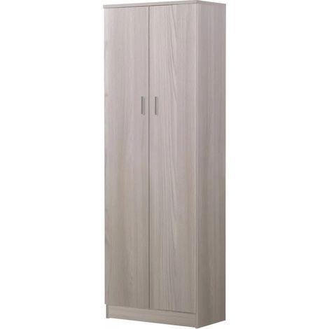 armadio multiuso con due ante battenti, 62x34x183 cm