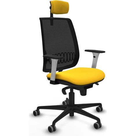 Bürostuhl piqueras y crespo Alares schwarzes gelbes Kunstleder (1/2)