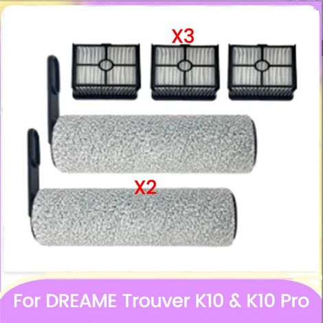 Ricambi per aspirapolvere K10 e K10 Pro: kit di spazzole, rullo e filtro per migliorare l'efficienza di pulizia. (1/2)