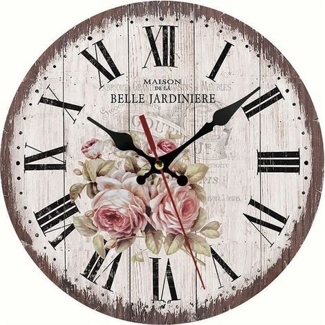 Silent digital wall clock with Roman numerals, 12-inch wall clock, silent quartz clock, no ticking, battery operated, round, easy to read, for home/office/classroom/l\\ (1/5)