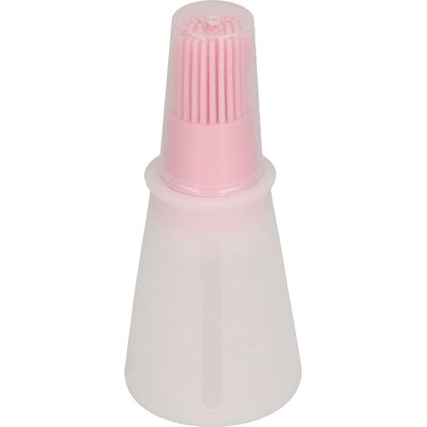 Multifunktionaler Silikon-Ölpinsel zum Grillen und Kochen, mit transparenter Kappe – Rosa (1/5)