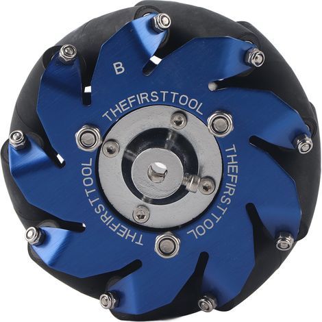 Roue Mecanum Gauche 4 Pouces Aluminium avec Rouleaux Caoutchouc TPU pour Robots Industriels (1/5)