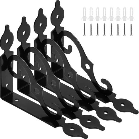 4 Pcs L Bracket Decorative Shelf Brackets, Wall Mounted L Shape Floating Shelf Bracket Heavy Duty Metal Corner Brace Joint Right Angle Bracket Shelf Support (1/5)