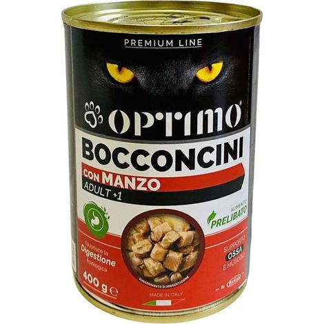OPTIMO BOCCONCINI PER GATTO AL GUSTO DI MANZO DA 400 GR (1/2)