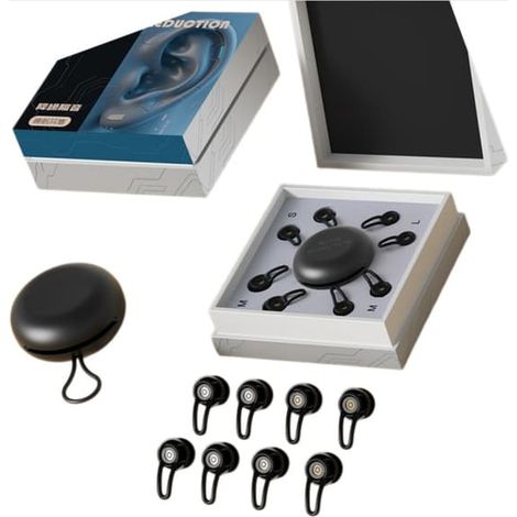 Bouchons d'oreilles en silicone antibruit - Étanche, idéal pour dormir, nager et voyager, oreillettes douces pour étudier et se reposer - Noir (1/5)