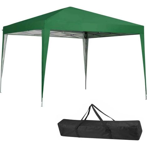 Gazebo 3x3 Pieghevole Impermeabile Richiudibile Fisarmonica Fiera mercato Verde (1/5)