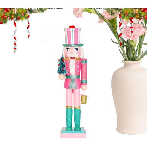 Casse-Noisettes de Noël Figurine en Bois Festive 38 cm  Casse-Noisette De Noël Collectionnable Pour Vacances Fête Table À Manger Étagère Chambre Salon Armoire Thanksgiving (1/5)