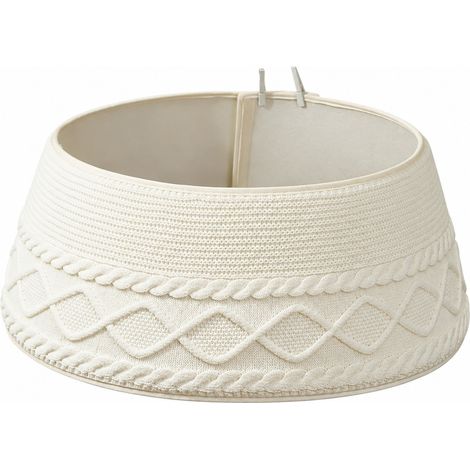 Socle de support pour sapin de Noël rustique, en tricot, 71 x 23 cm (1/5)
