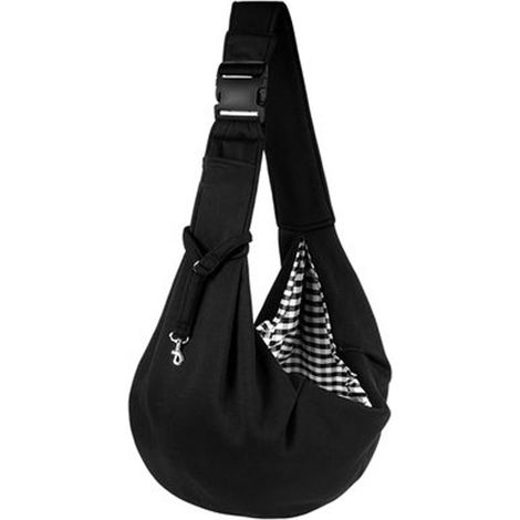 bolsa transportadora para perros, algodón transpirable, correa ajustable, doble cierre de seguridad, múltiples bolsillos, para perros pequeños. (1/5)
