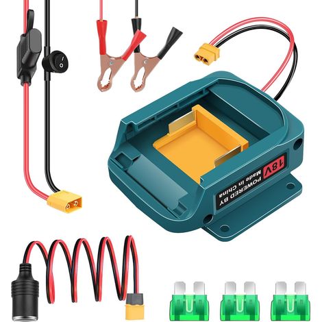 Aide au démarrage de voiture - Adaptateur pour batterie 18 V - Booster portable 12 V - Démarreur de voiture (batterie non incluse) (1/5)