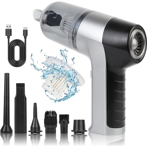 Mini aspirateur à main sans fil haute puissance 6 KPA 12 KPA 4 en 1 Aspirateur électrique portable puissant pour voiture, nettoyage à la maison, clavier de bureau (1/5)