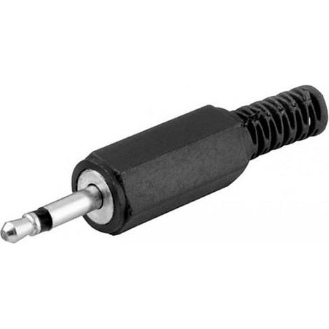 Conector audio jack 2 pines macho 3.5 mm mono  Negro