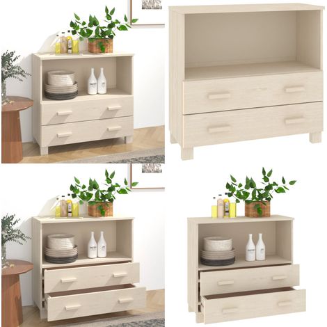 Buffet HAMAR Marron miel 85x35x80 cm Bois massif de pin - Buffet - Meuble De Rangement - Commode - Mobilier - Décoration Intérieure - Home & Living (1/5)