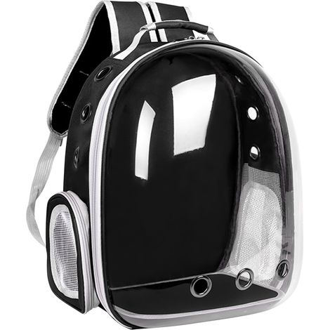 Sac à Dos Transporteur Pour Animaux - Capsule Transparente En ABS/PC - Pour Chats Et Chiots - Usage Extérieur Randonnée Voyage - 42 x 35 x 28 cm - 1 Pièce (1/2)