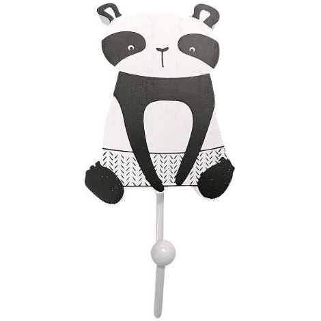 Porte-manteau mural en bois, Patère Panda, 9.5x4.5x15.5cm - Panda de Face - SILUMEN