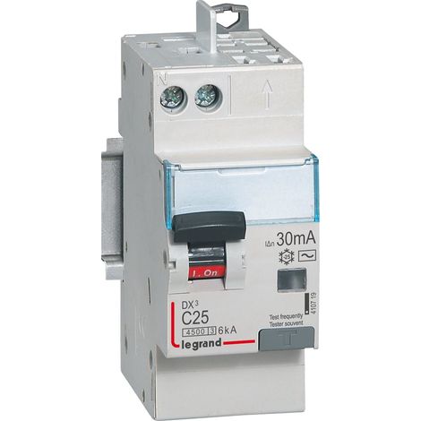 DX³ Interruttore automatico differenziale 1P+N C25 4,5kA tipo AC 30mA TG - LEG410719